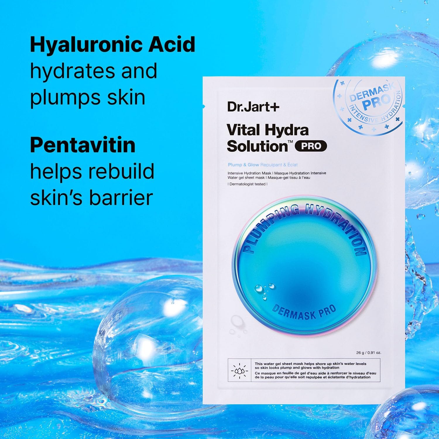 Dr.Jart+ Dermask Vital Hydra Solution Glow Face Mask with Hyaluronic Acid - Image 2