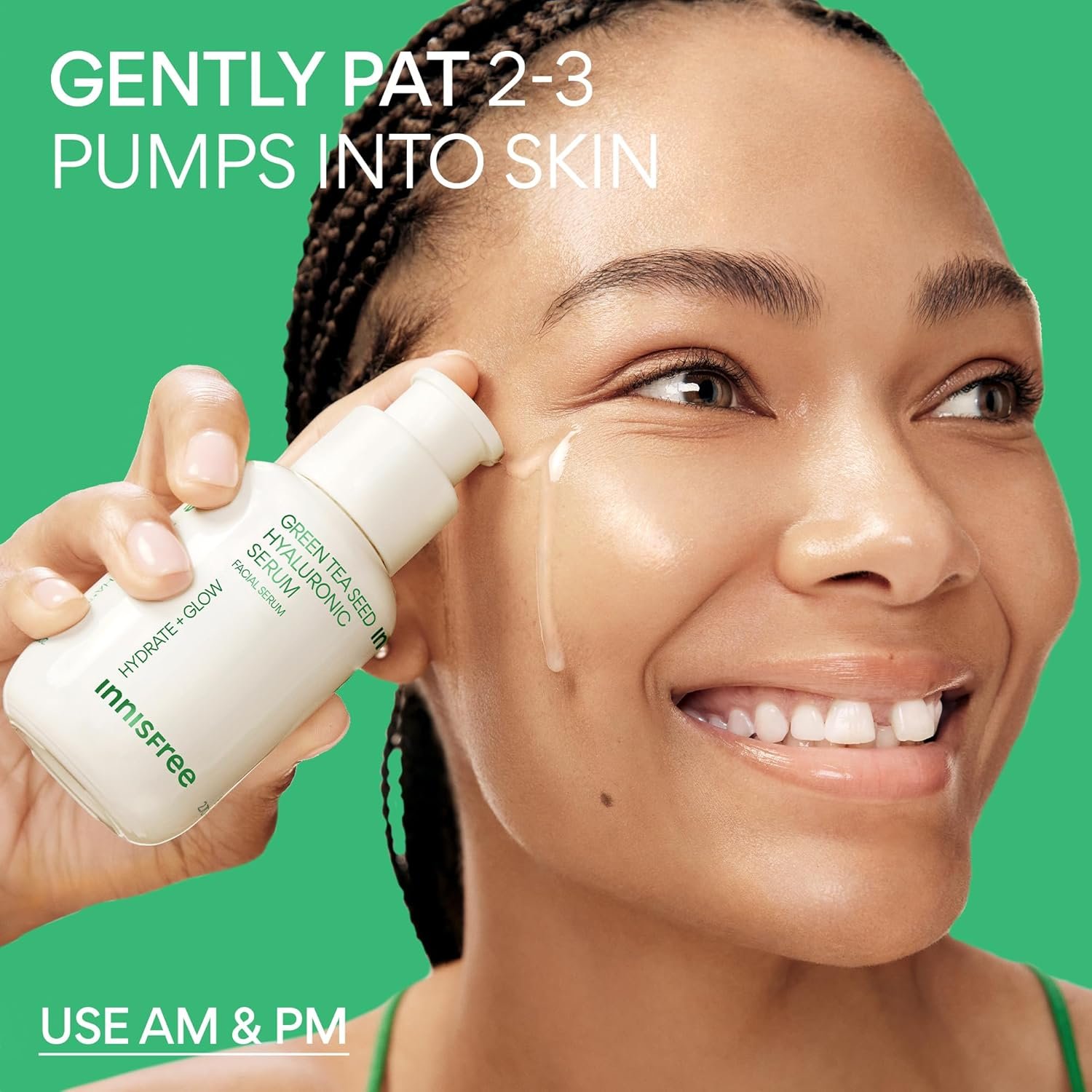 innisfree Green Tea Seed Hyaluronic Serum with Panthenol and Niacinamide - Image 4