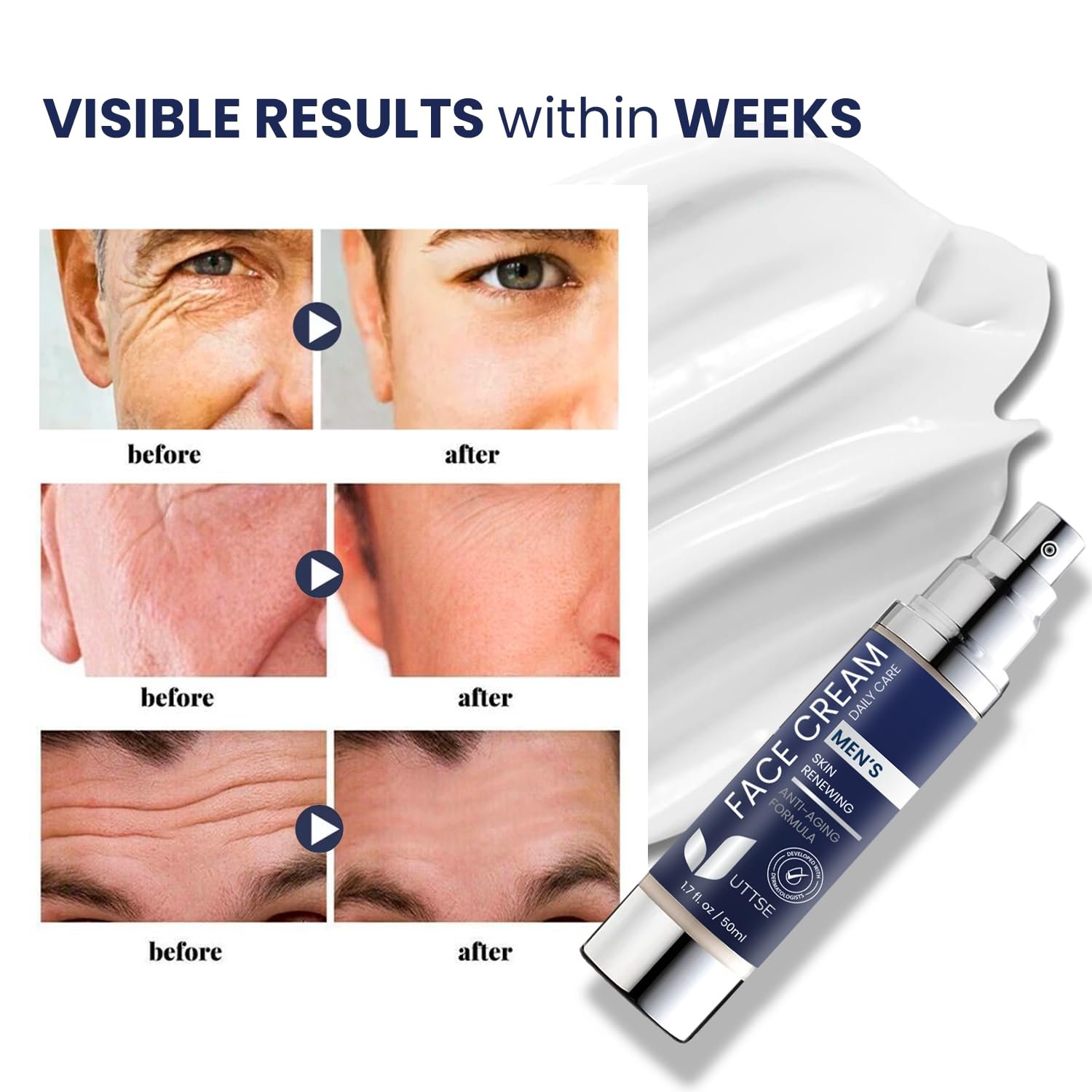 6-in-1 Face Cream for Men with Collagen - Image 4