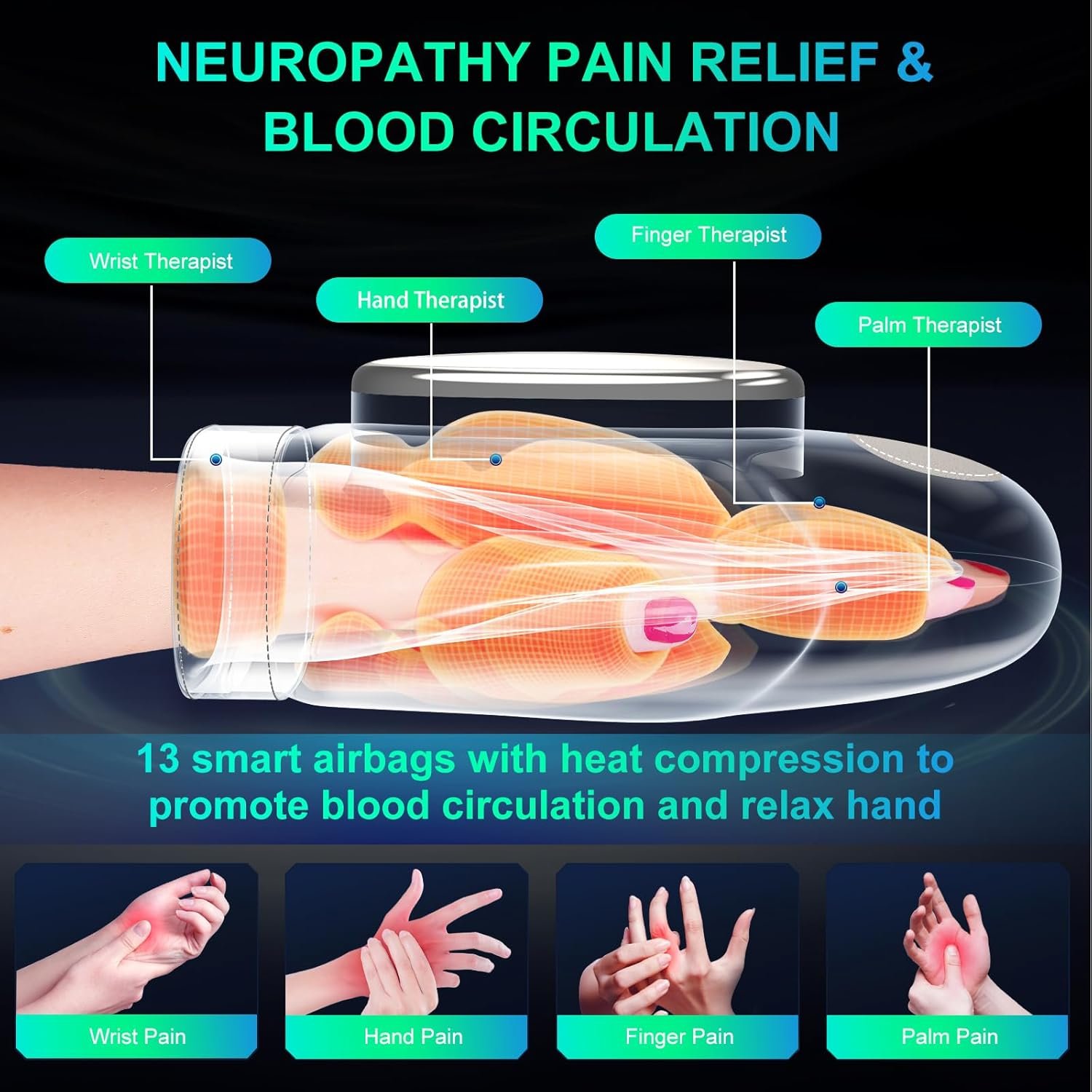 Professional Hand Massager with Heat Compression Therapy - Image 4