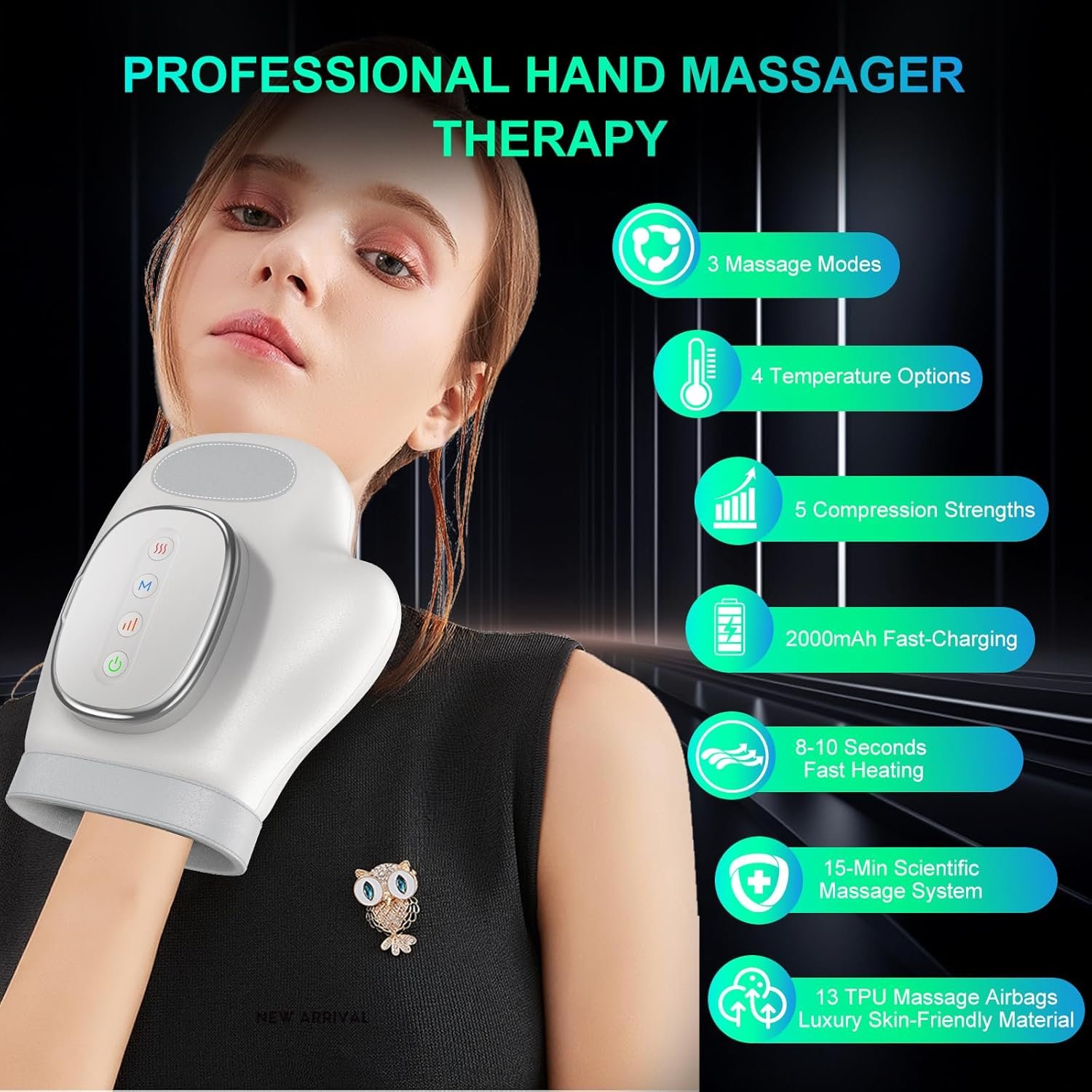 Professional Hand Massager with Heat Compression Therapy - Image 3