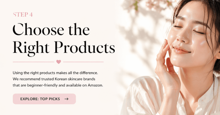 korean woman with glowing skin representing choosing the right korean skincare products for a healthy routine
