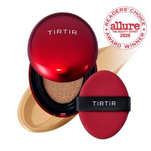TIRTIR Mask Fit Red Cushion Korean cushion foundation in its signature red compact, designed for lightweight full coverage and a natural semi-matte finish.